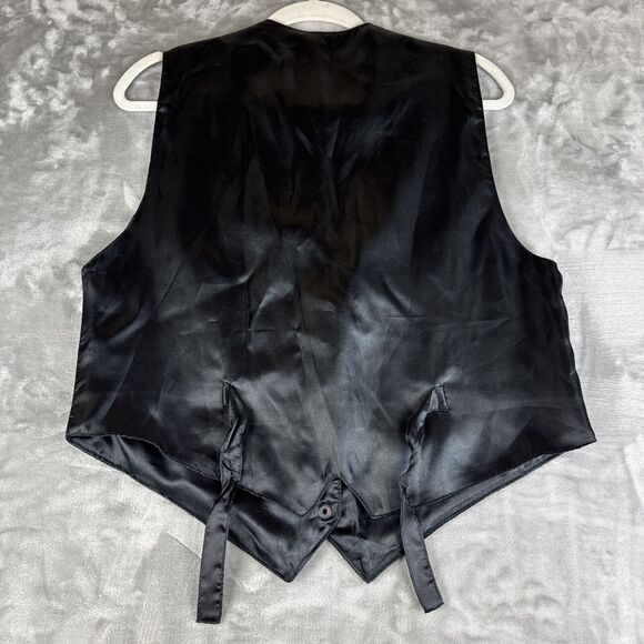 Vintage Katch Me SF Suede Leather Vest Men's L Black Snap Front Pockets (1166) - Picture 6 of 9